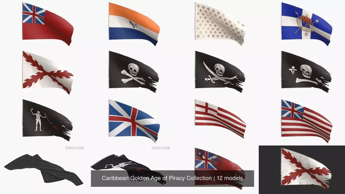 Caribbean Golden Age of Piracy Collection 3D Model Pack purchase