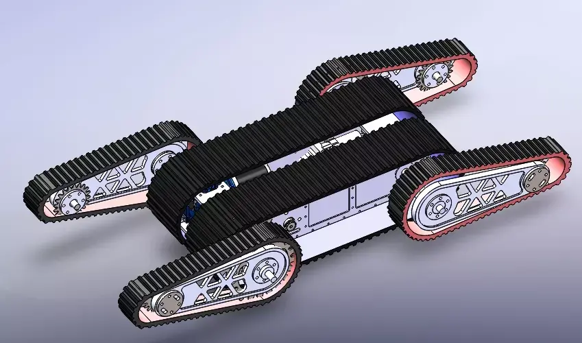 Four-Track Crawler Mobile Chassis 3D model
