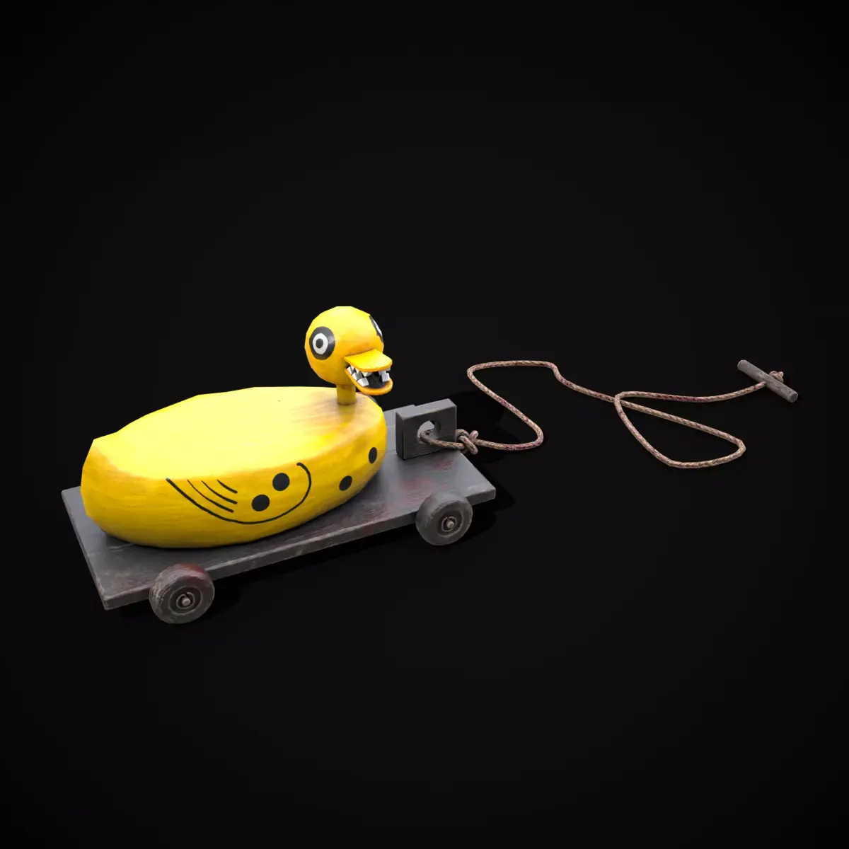 Haunting Duck Pull Along Low-poly 3D model