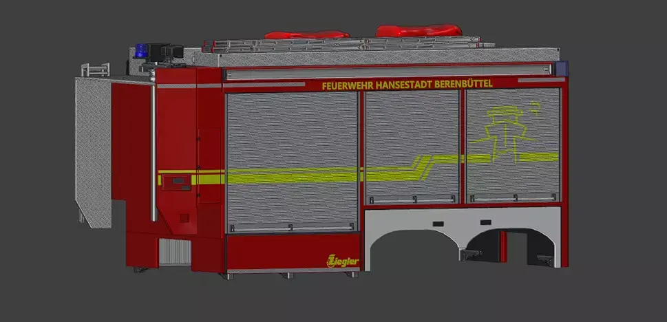 Ziegler Feuerwehr RW-Kran Aufbau 3D model