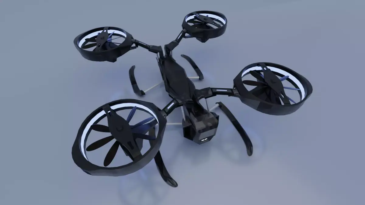 Drone Quadcopter Low-poly 3D model