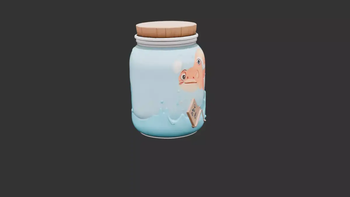 Fish in a Jar Low-poly 3D model