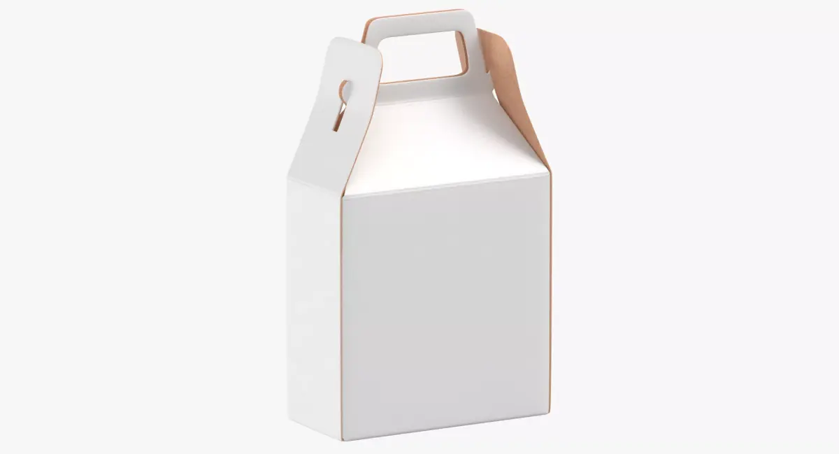 Paper Box 02 White Brown 3D model