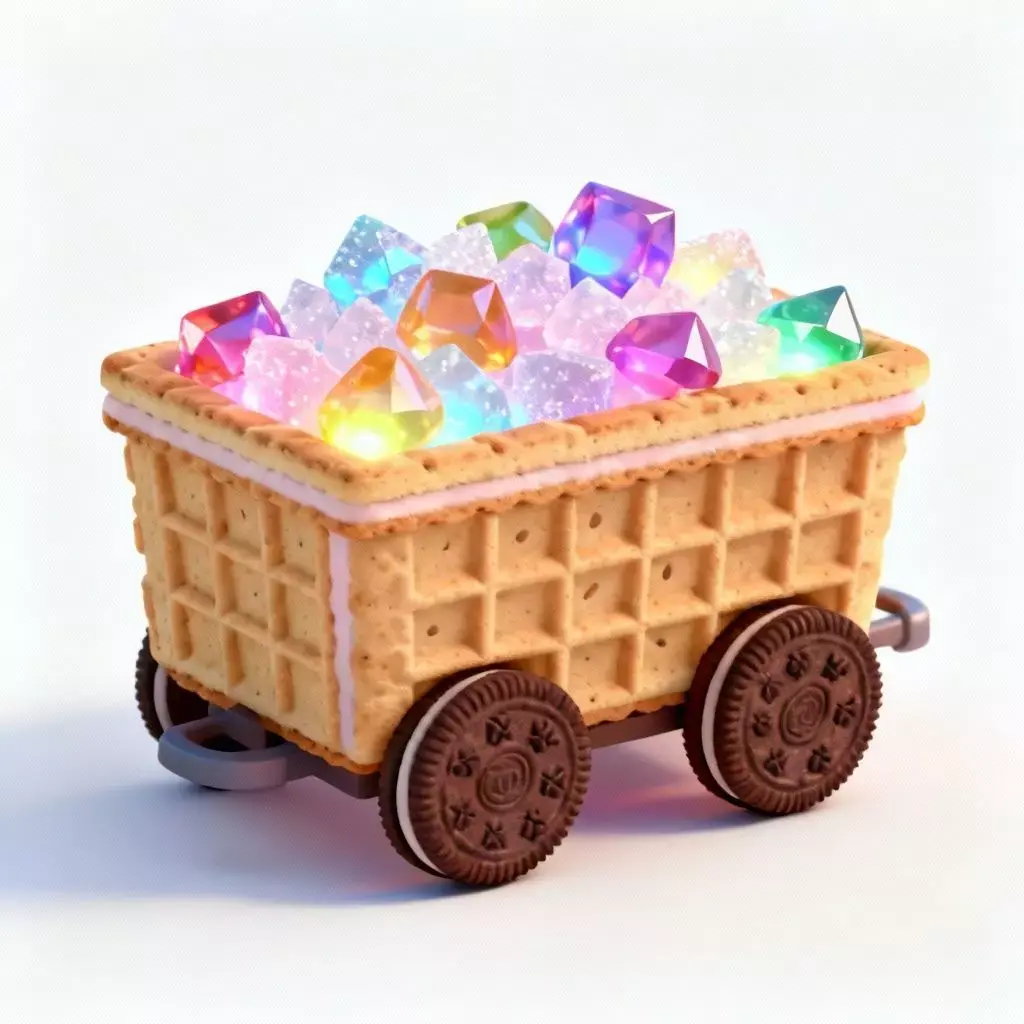 Crystal Confection Minecart 3D Model Low-poly 3D model