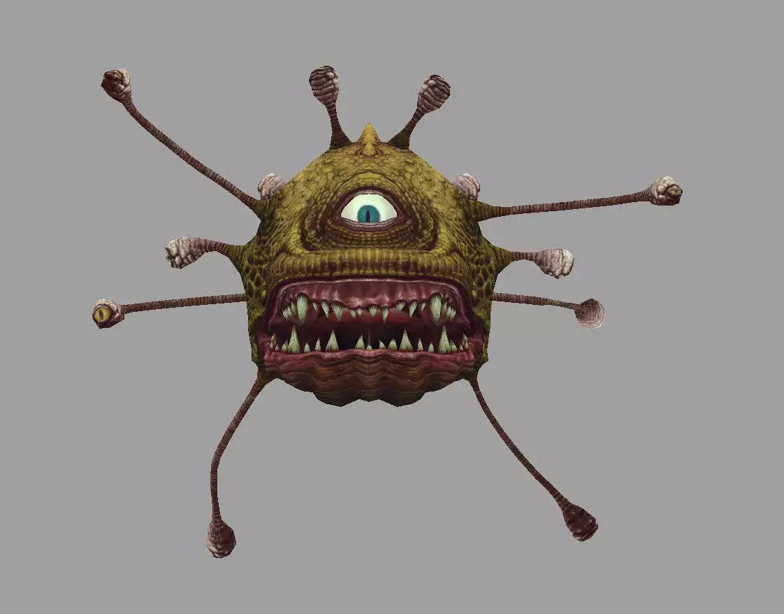 monster alien with big mouth Low-poly 3D model