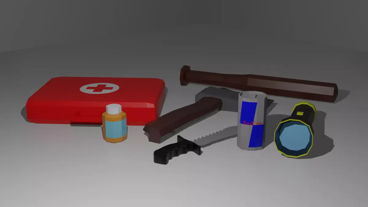 Game Ready Low Poly Survival Pack Low-poly 3D model
