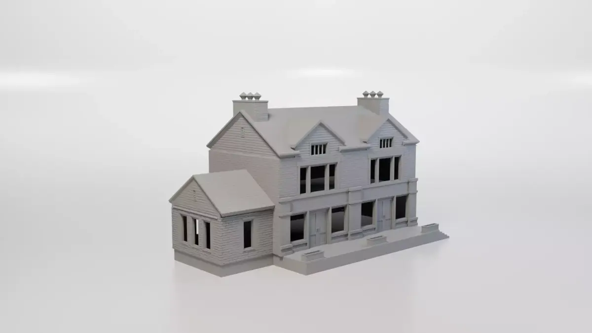 Model Railway - HO Scale - Brick Roadside Pub - 4 Variations 3D print model