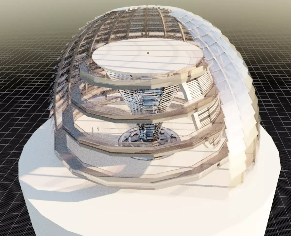 Reichstag Dome with Interior 3D model