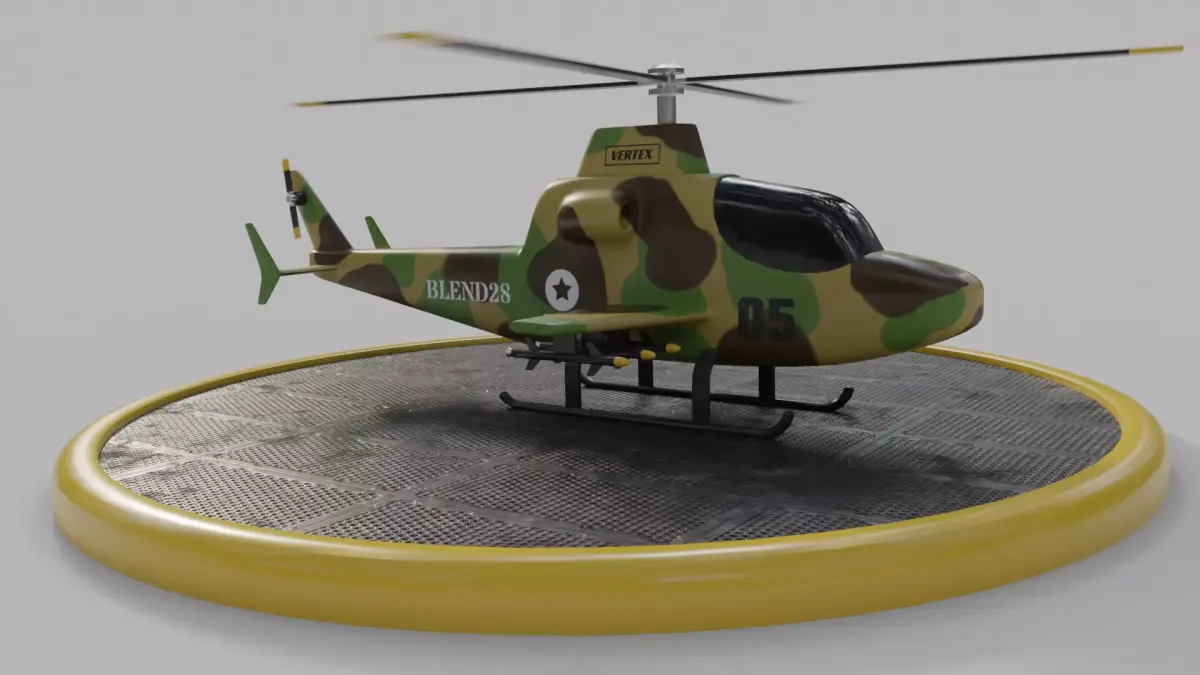 3D MODEL MILLITARY HELICOPTER 3D model