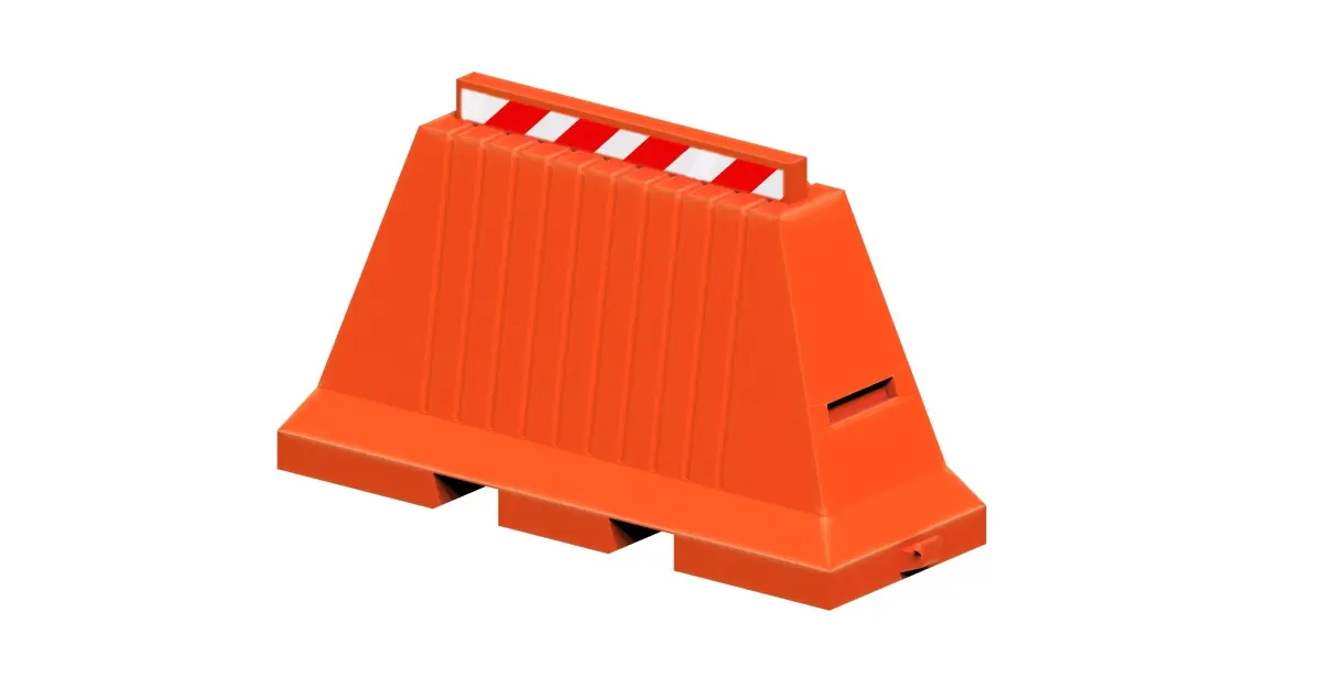 Jersey Road Barrier Low-poly 3D model