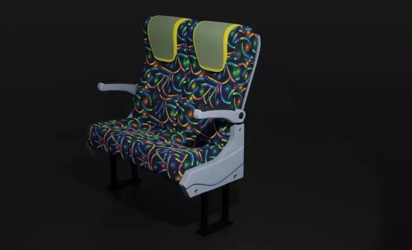 pushback seat van seat Low-poly 3D model