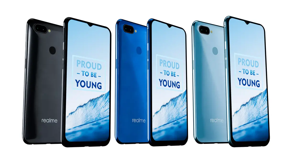 Realme 2 pro Smartphone - 3 Themes Low-poly 3D model