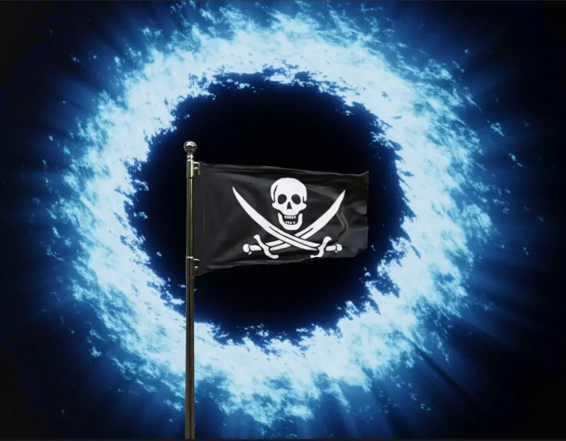 Animated Pirates Flag Low-poly 3D model