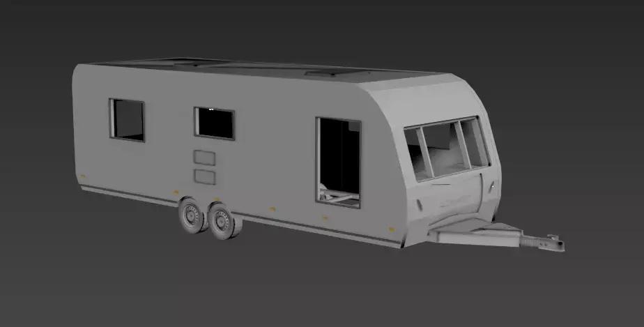 Tri Axle Caravan for 3D Printing and RC 3D print model
