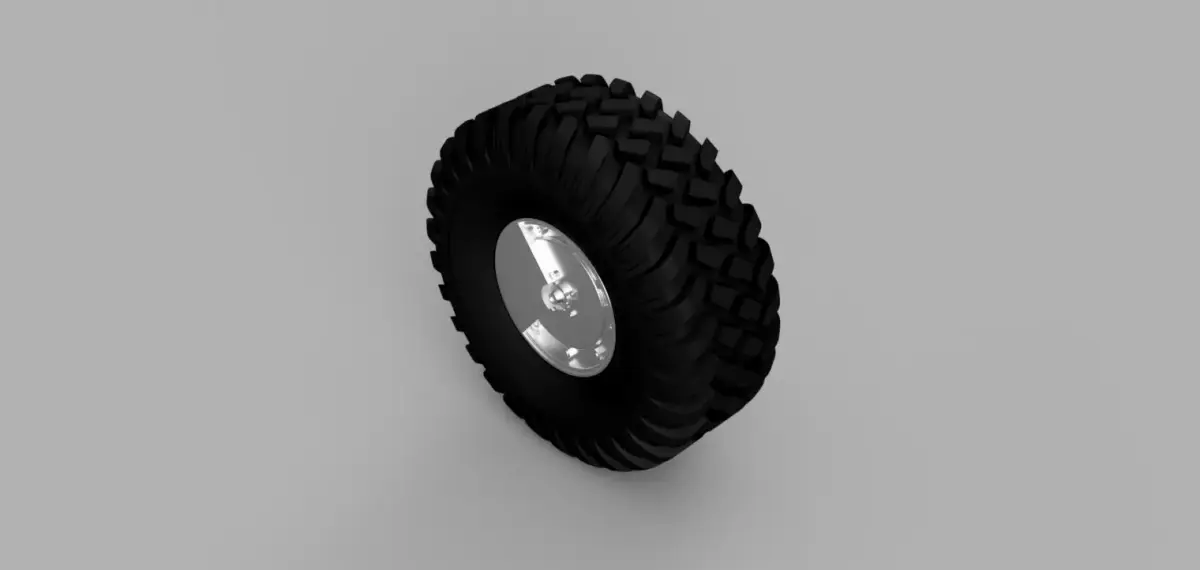 Offroad rim and tire for 1 to 24th scale modeling vehicle 3D print model