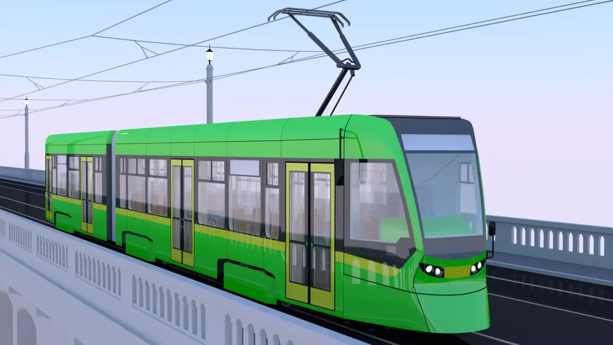 Bridge with Stadler tram 3D model