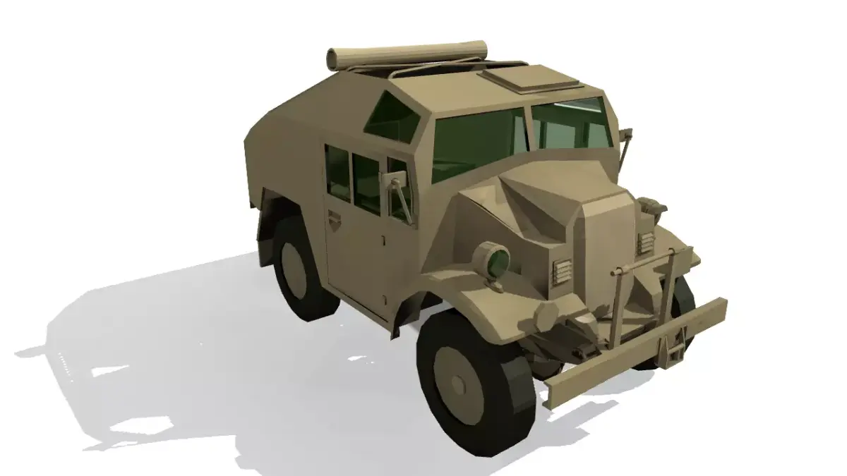 Quad Gun Tractor Low-poly 3D model