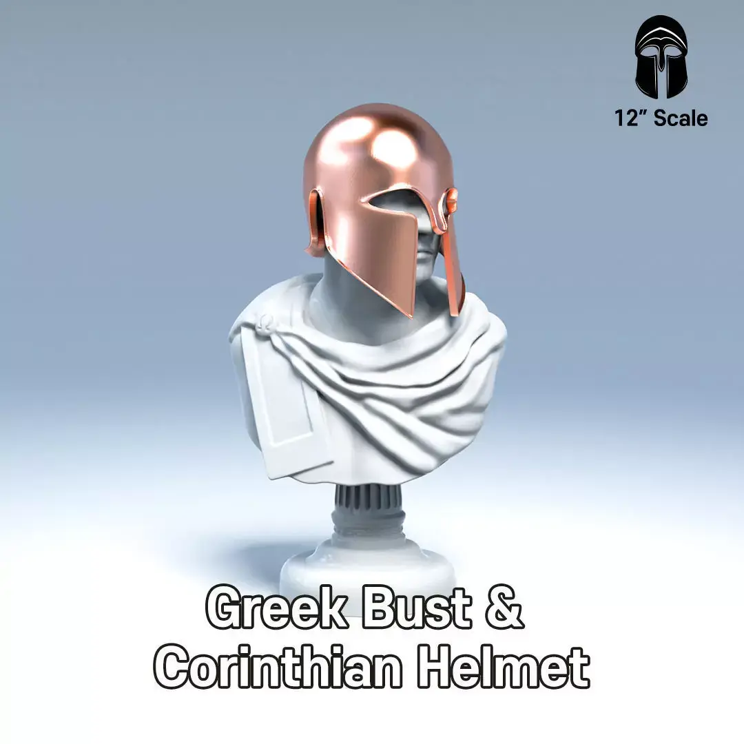Greek Bust and Corinthian Helmet Pack Free 3D print model purchase