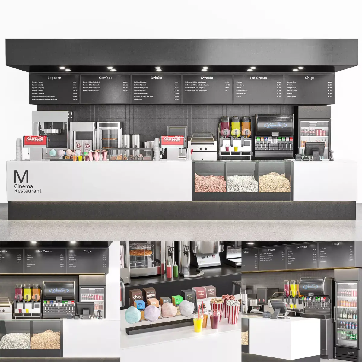 Cinema Restaurant equipment 3D model