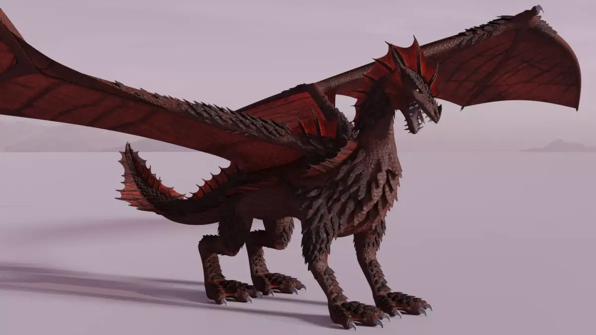Flying Dragon Model Low-poly 3D model