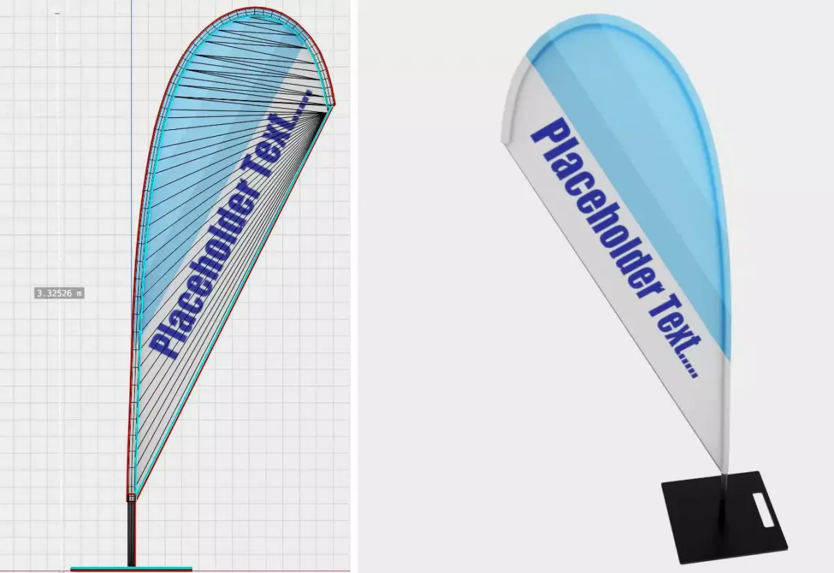 Beachflag 1 Low-Poly Low-poly 3D model