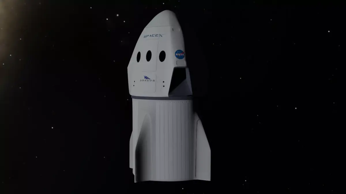 SpaceX Crew Dragon Low-poly 3D model