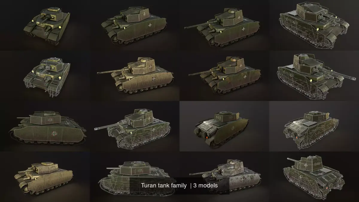Turan tank family  3D Model Pack