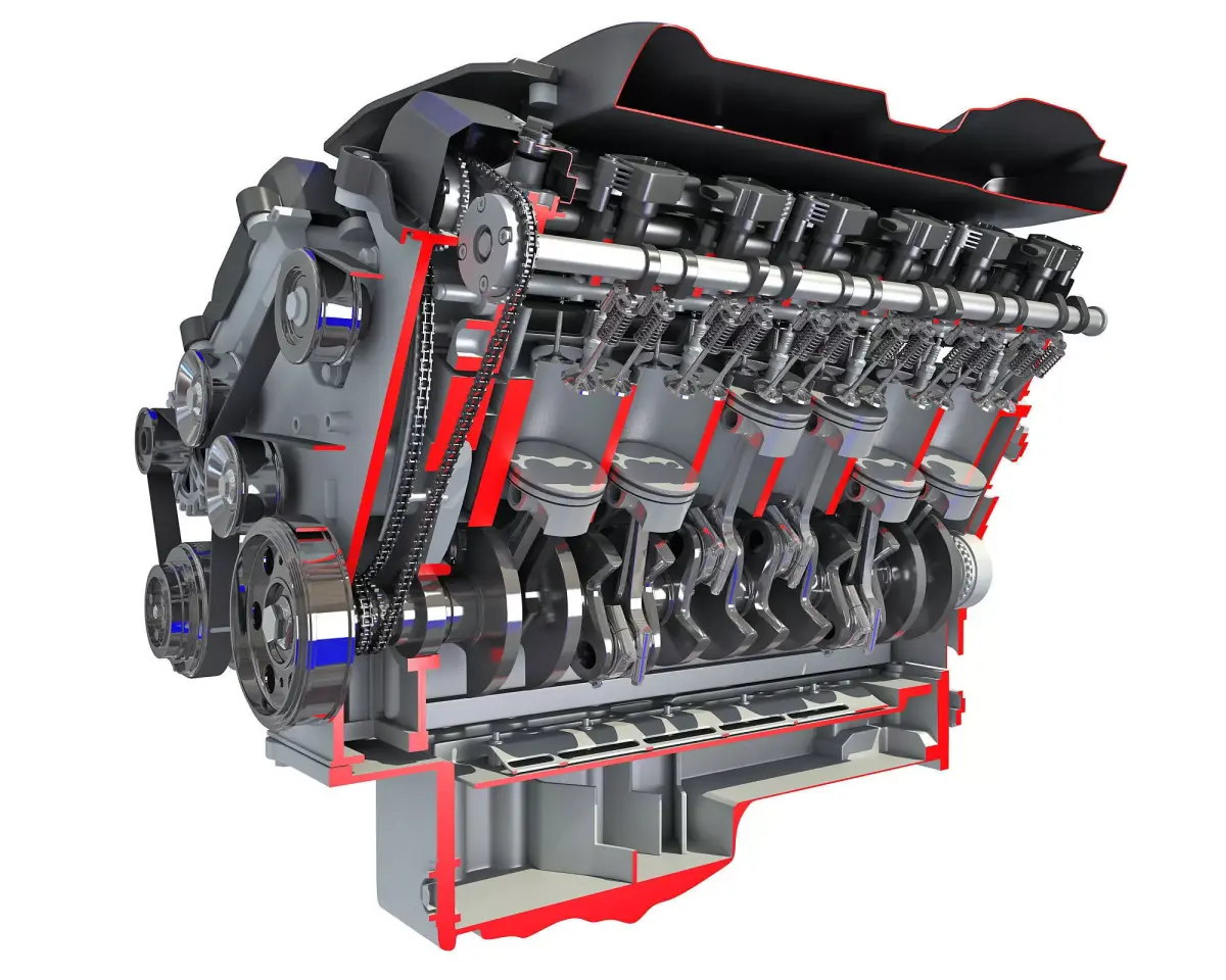 Sectioned V12 Engine 3D model