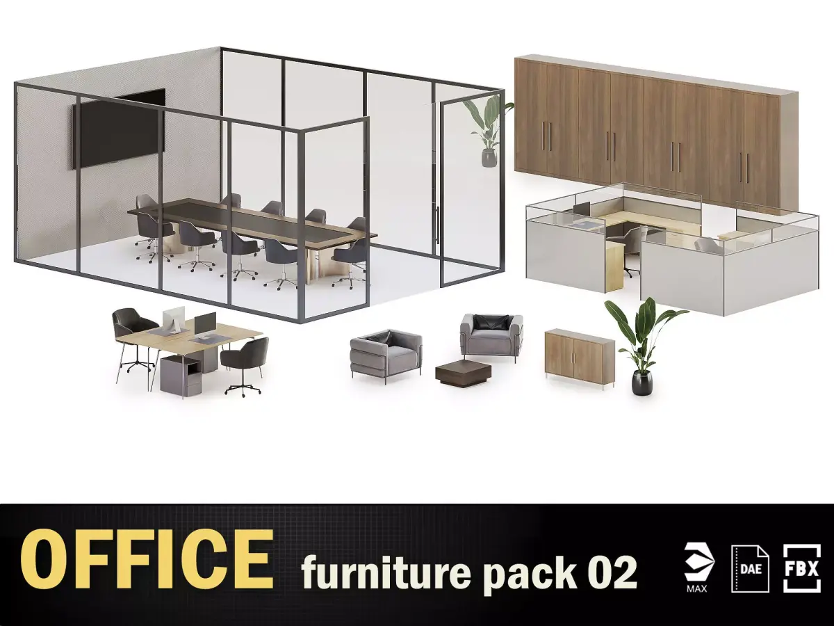Modern Office Furniture Pack vol 2 3D model