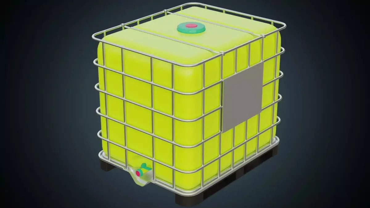 Water Container 1 Basic Low-poly 3D model