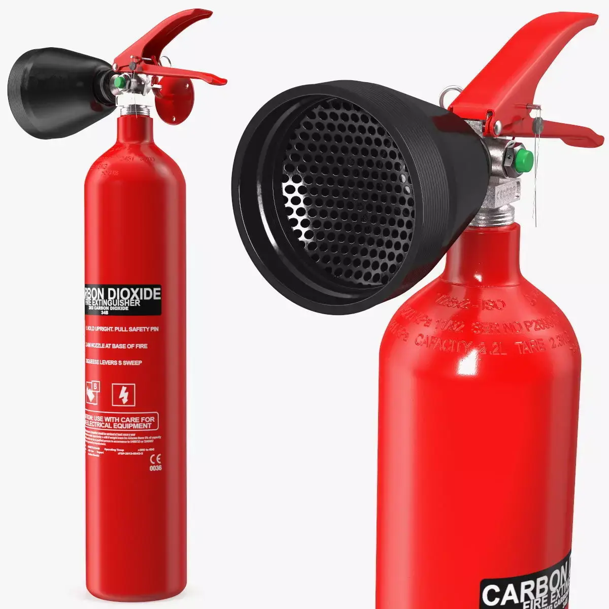 Carbon Dioxide 2Kg Fire Extinguisher 3D model