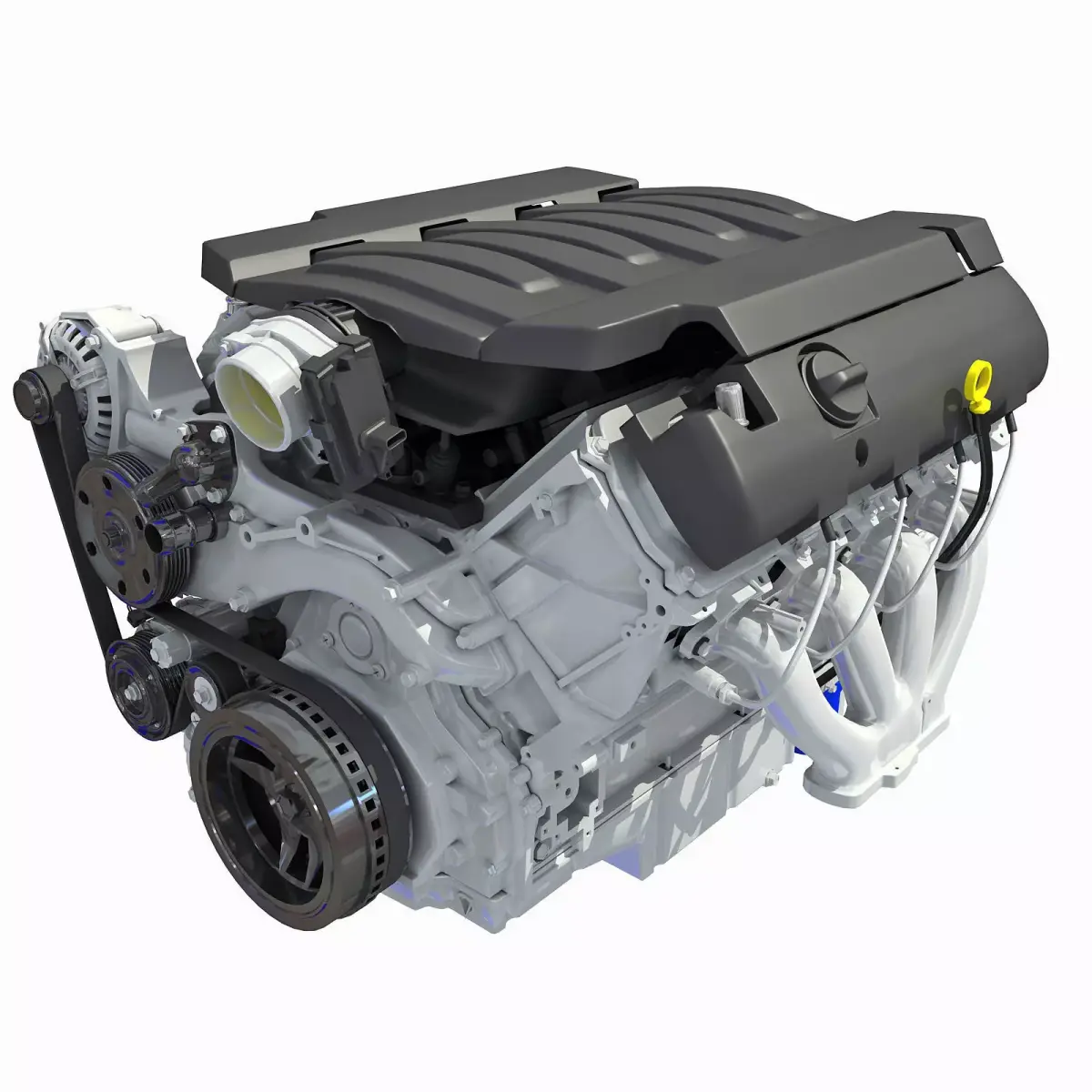 Lowpoly V8 Engine Low Poly 3D model