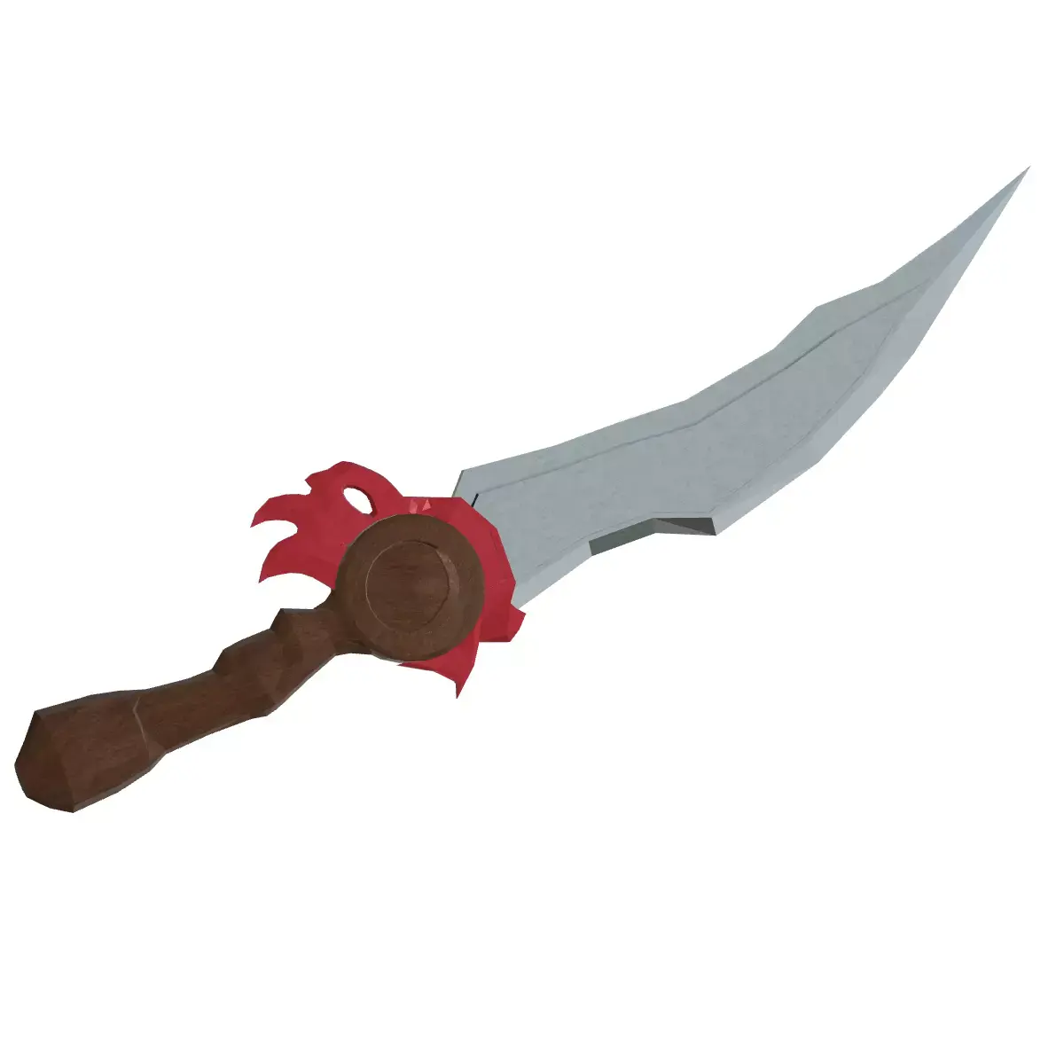 The Enigmatic Low Poly Red-Banded Sword Low-poly 3D model