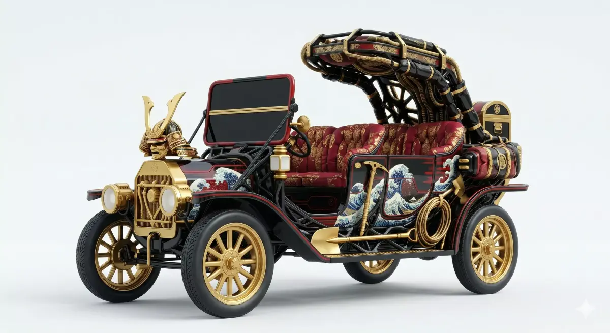 Japanese Samurai Brass Era Car 3D Model Low-poly 3D model
