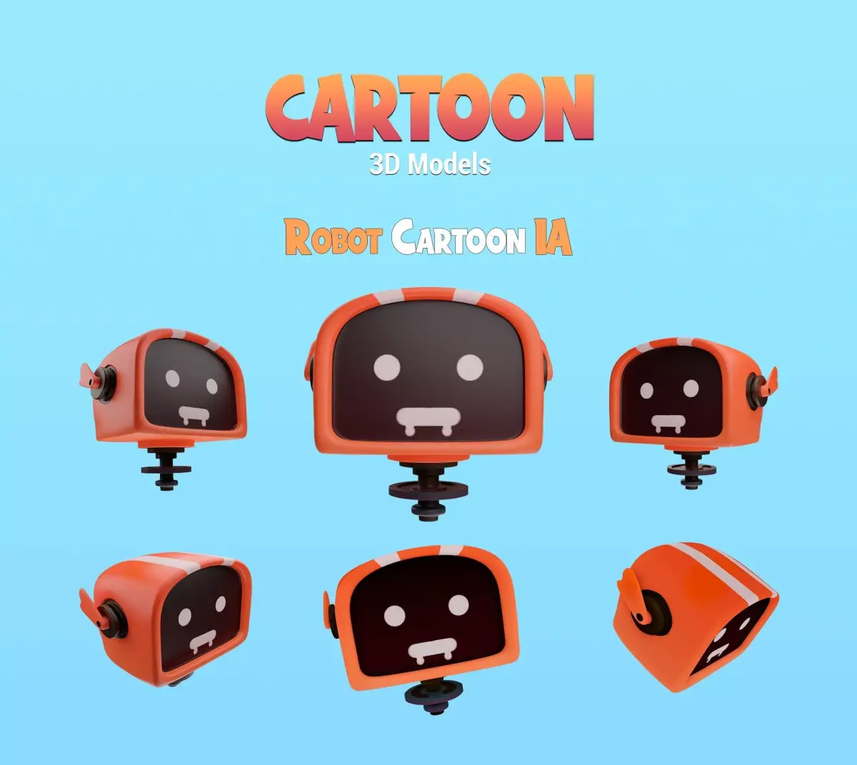 Robot Cartoon IA Low-poly 3D model