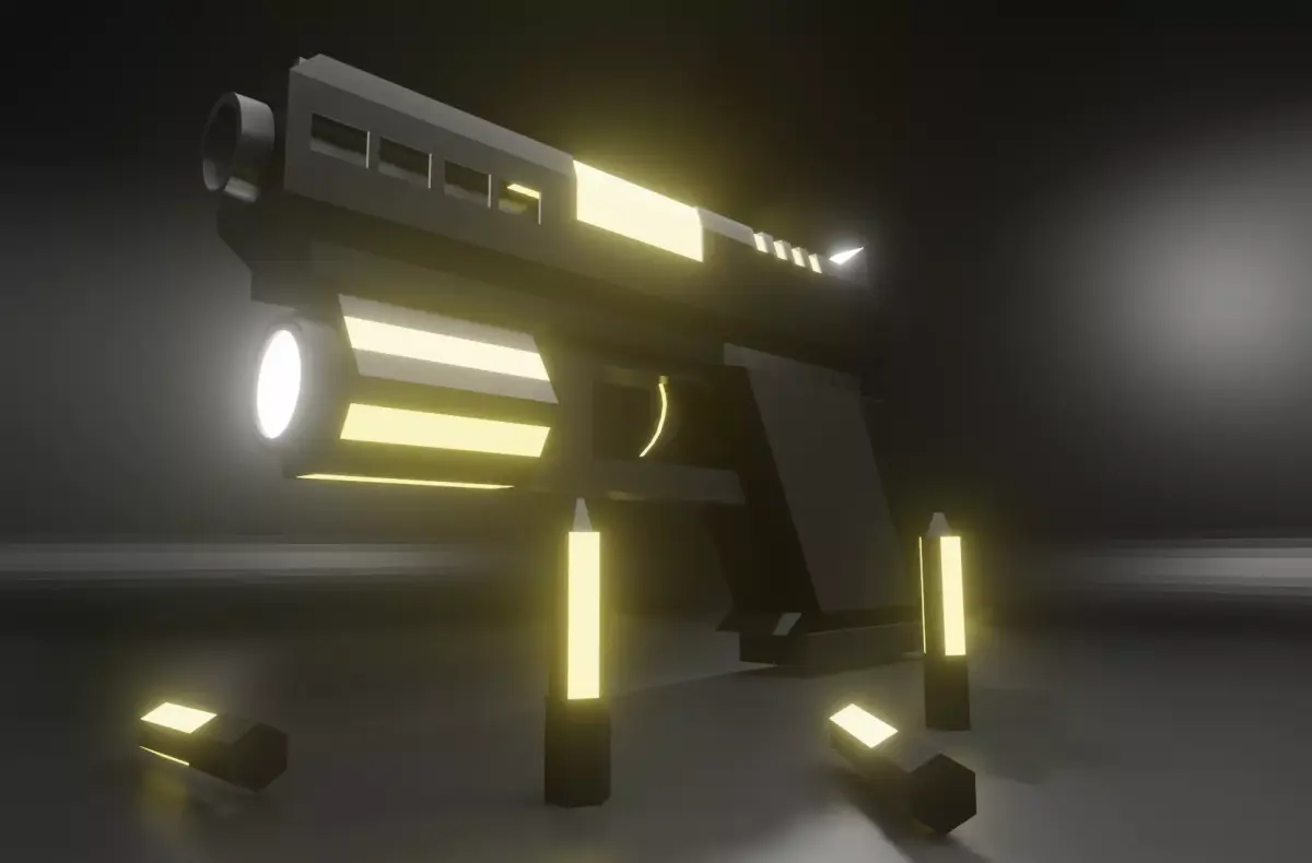 SCI-FI PISTOL Low-poly 3D model 19