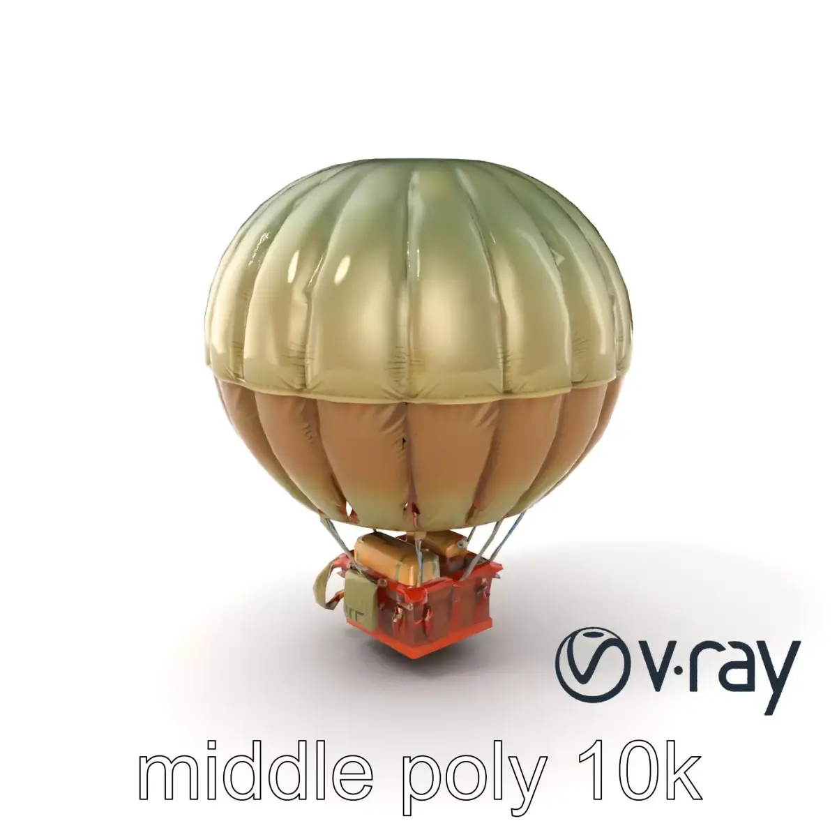 Jungle Expedition Hot Air Balloon model pack Low-poly 3D model
