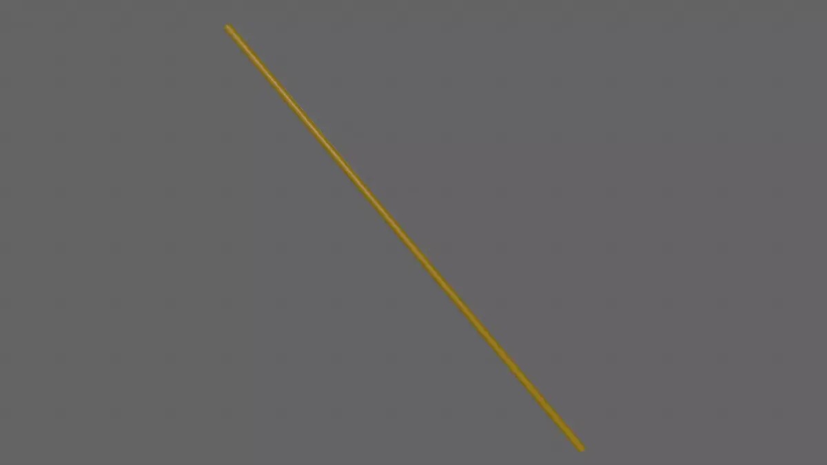 PBR Wushu Stick Yellow Low-poly 3D model