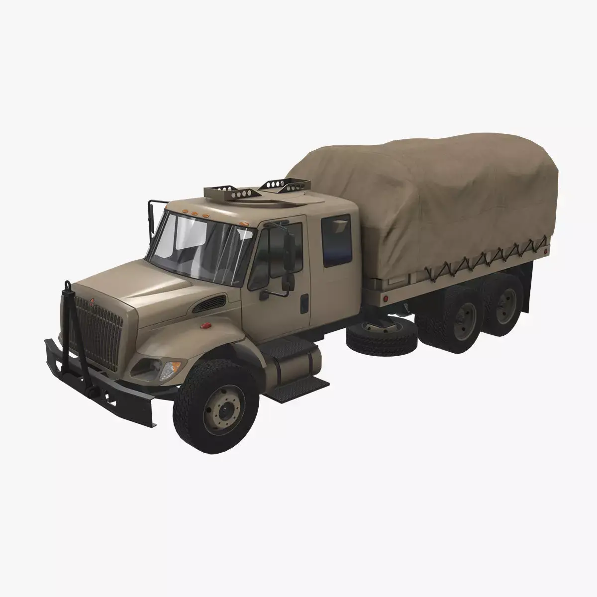 Military Truck Beige Low-poly 3D model