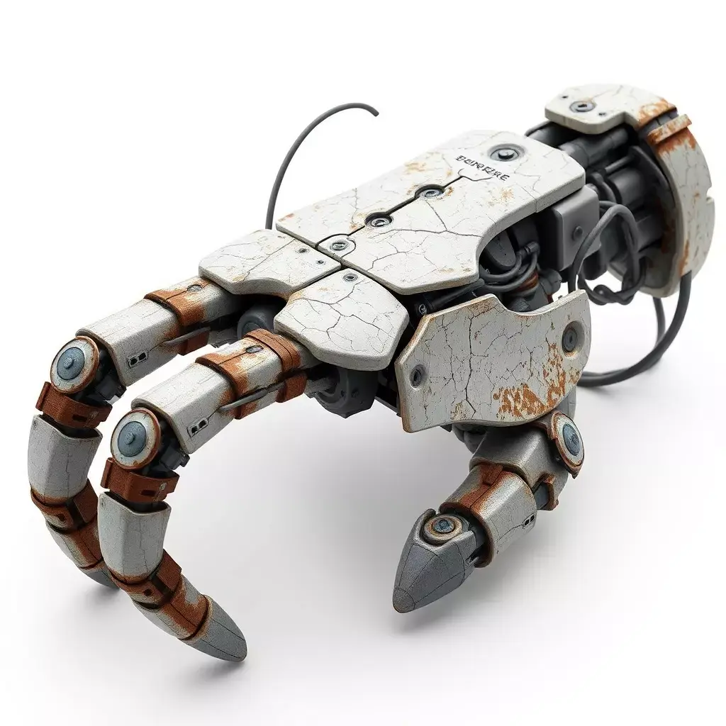 Rusted SciFi Robotic Arm Gripper Low-poly 3D model
