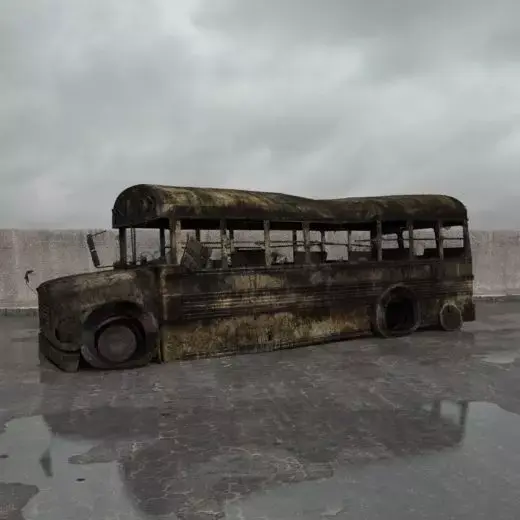 destroyed bus 006 am165 3D model