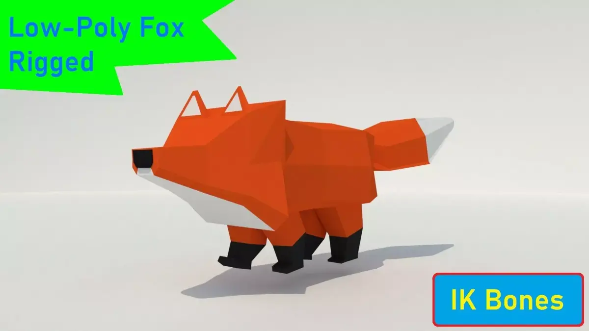 Low-Poly Fox Animation Rig Low-poly 3D model