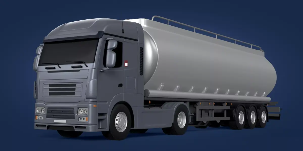 Generic Modern Semi Trailer Fuel Truck -- Oil Transport Tanker 3D model