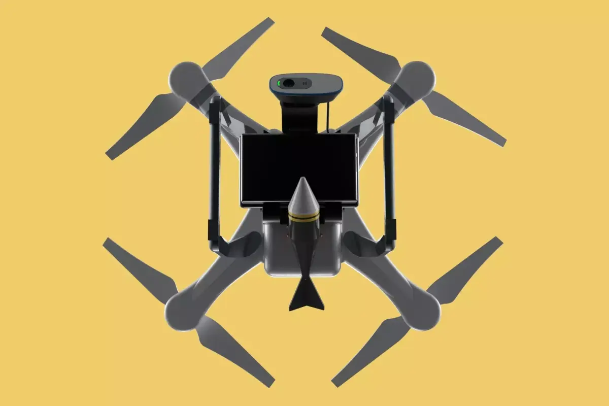 UCAV MILITARY DRONE QUADCOPTER MISSILE TORPEDO ANTI-TANK BOMBER 3D model