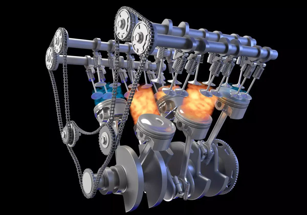Internal V6 Engine Animation  3D model