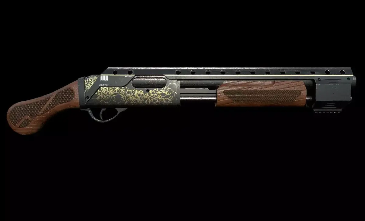Vintage Shotgun Low-poly 3D model