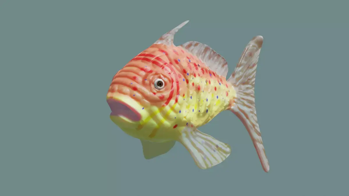 goldfish lowpoly fish Low-poly 3D model