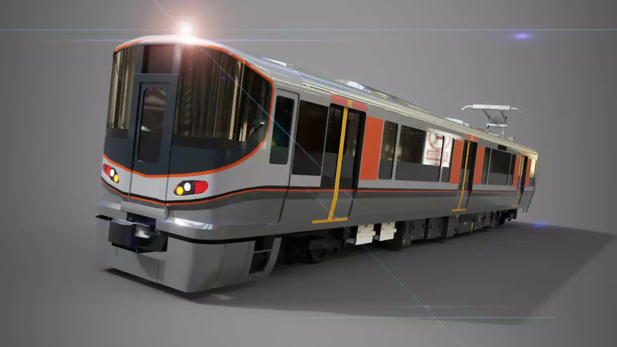 JR 323 Japan Commuter Train 3D Model Full Set Low-poly 3D model