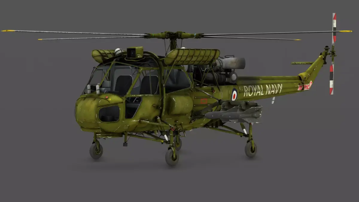 Westland Wasp HAS 1 Scout AH 1 3D Model British Helicopter Low-poly 3D model