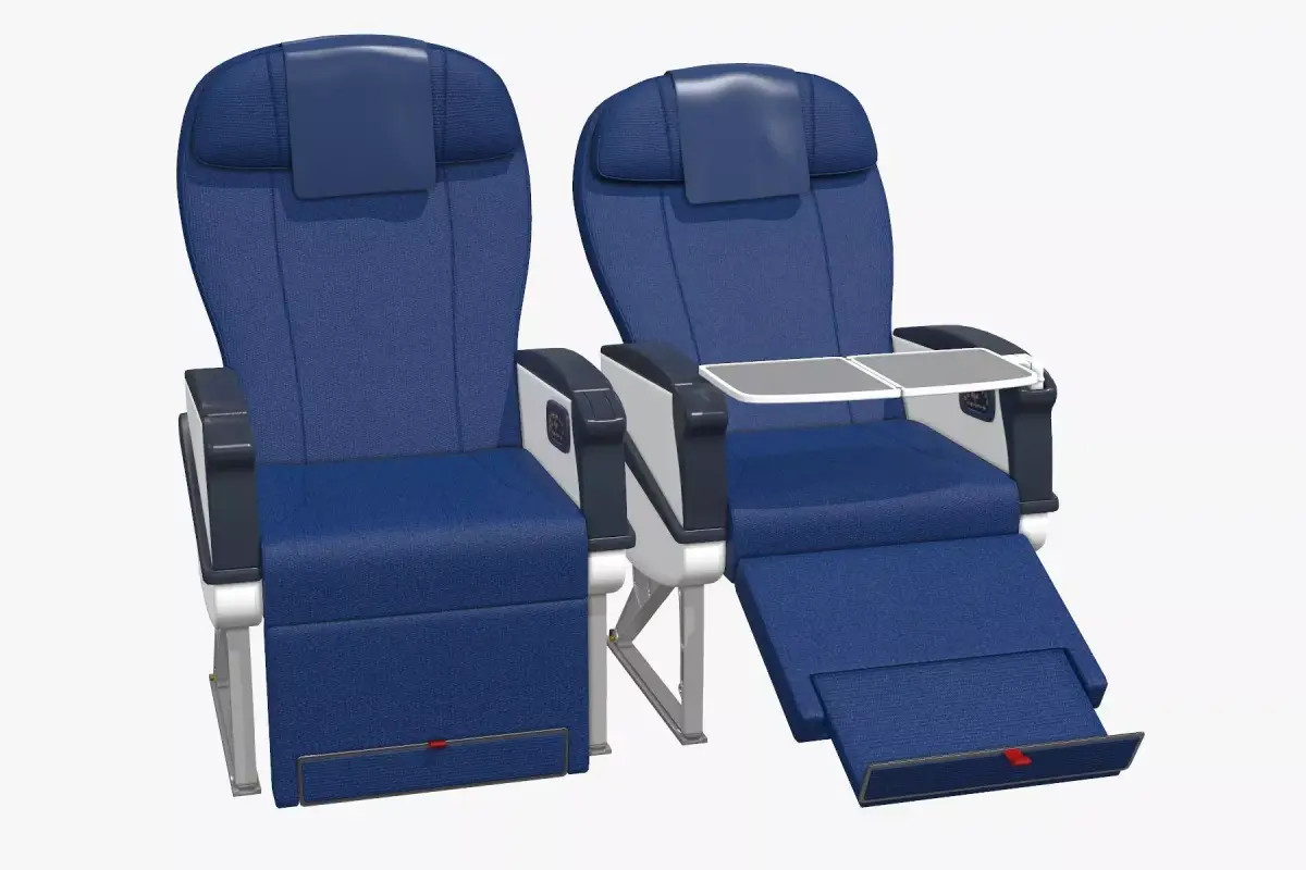 Airplane chair business class Low-poly 3D model